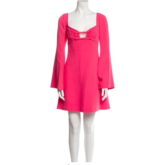 Sexy Pink Giambattista Valli Paris Cocktail Dress with Unique Mesh Cutout Design